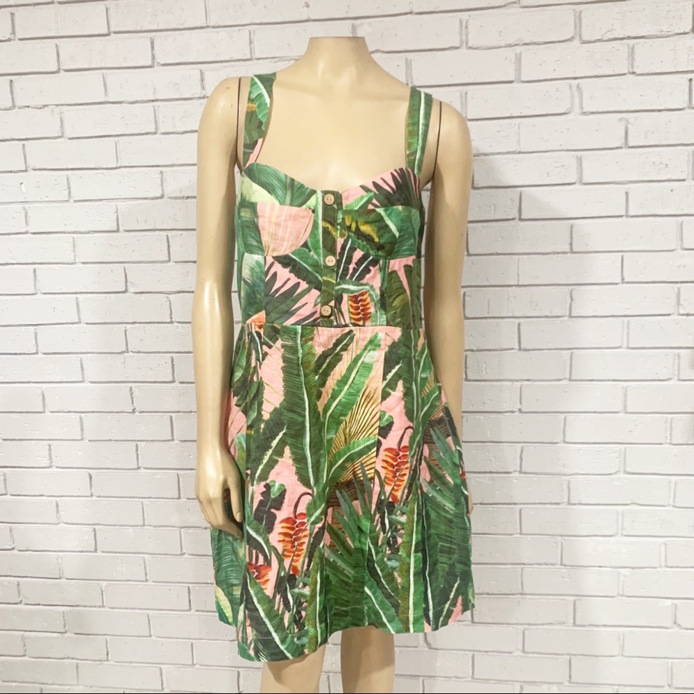 Farm Rio Women's Amazonia Forest Linen Minidress - Picture 9 of 11